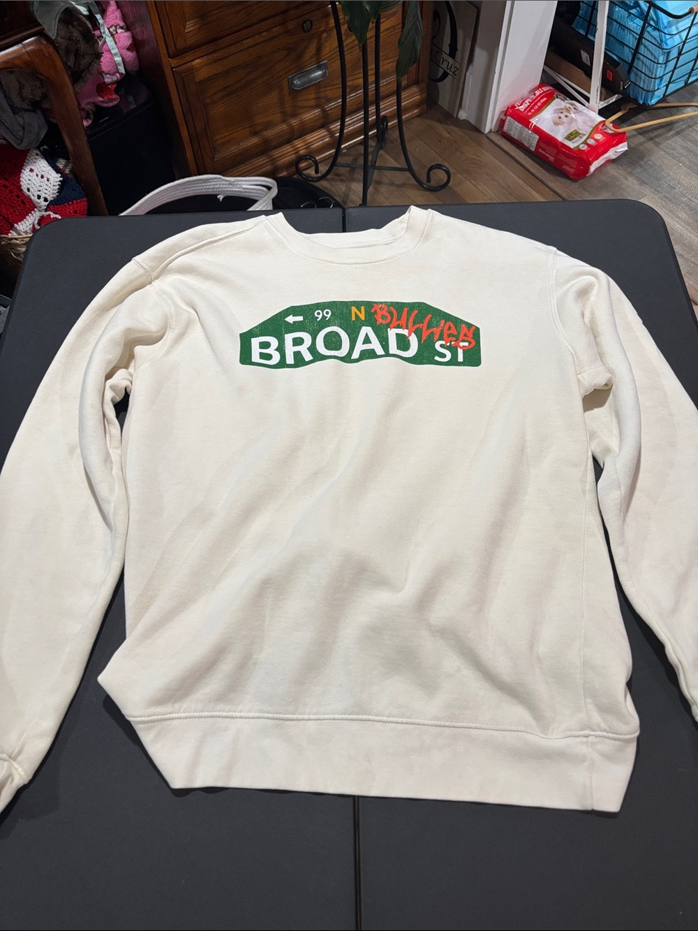 Blue 84 Cream Broad St. Graphic Cardigan-Style Sweater